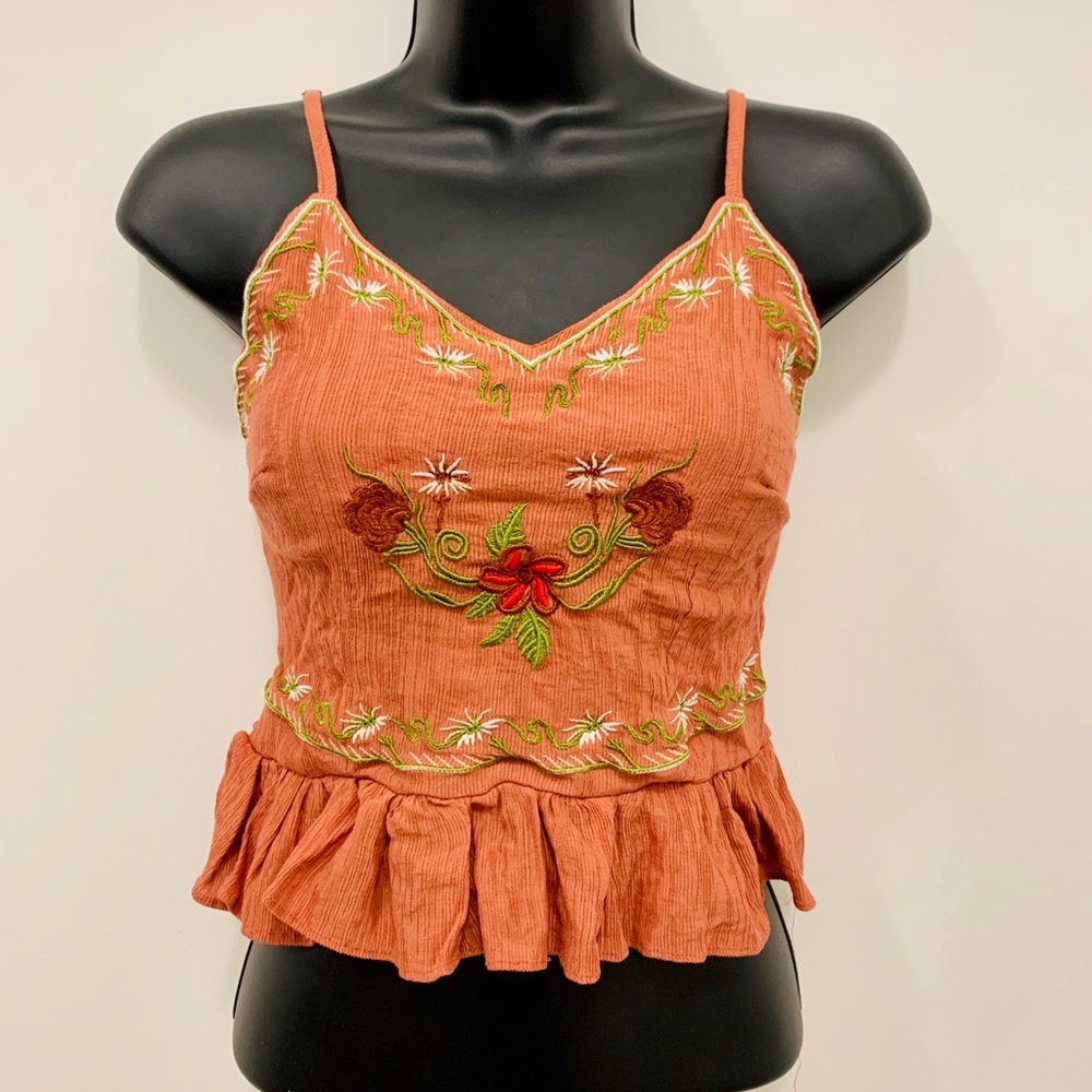 Pumpkin floral tank top